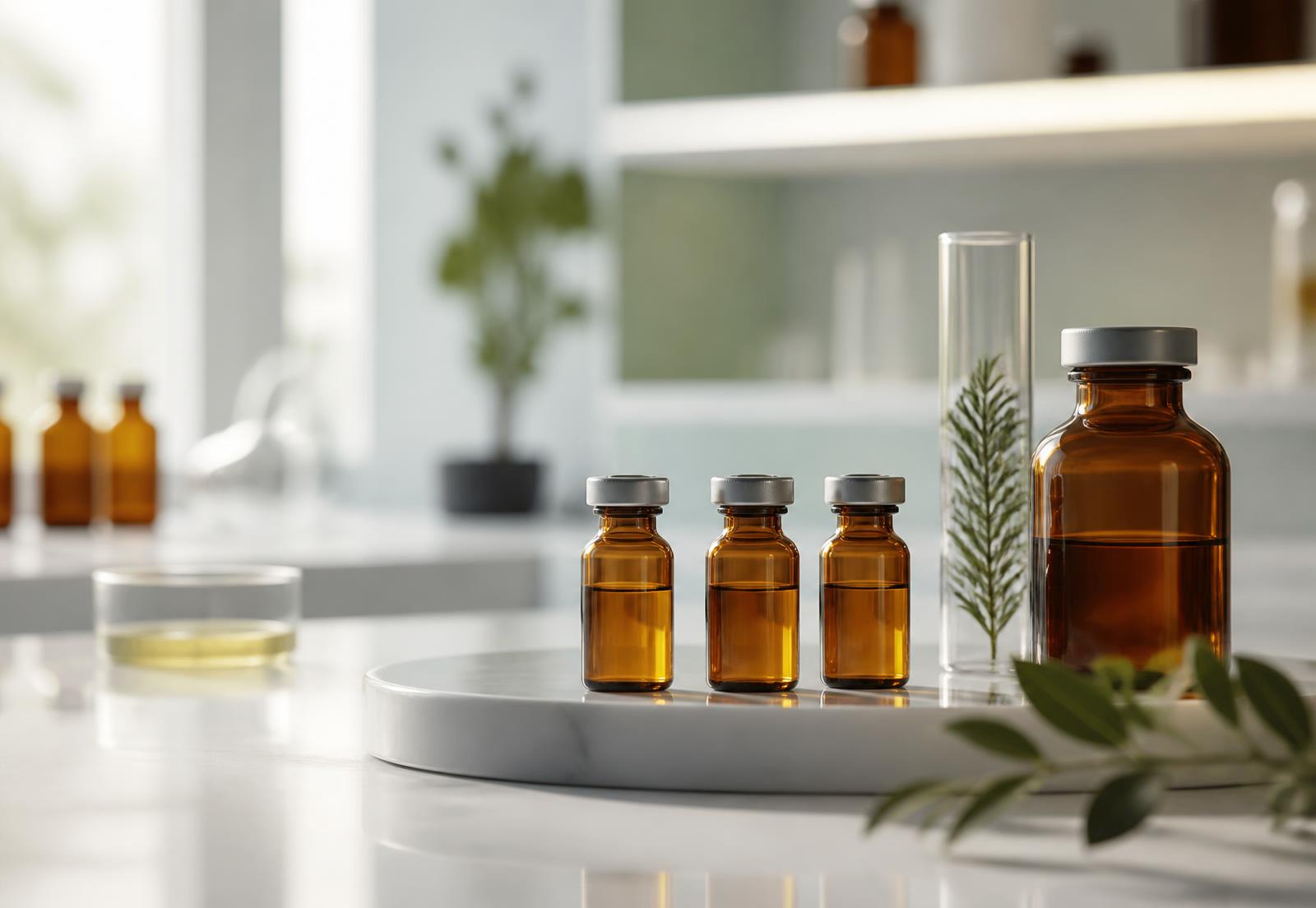 Compounded therapeutic vials in a modern pharmacy laboratory